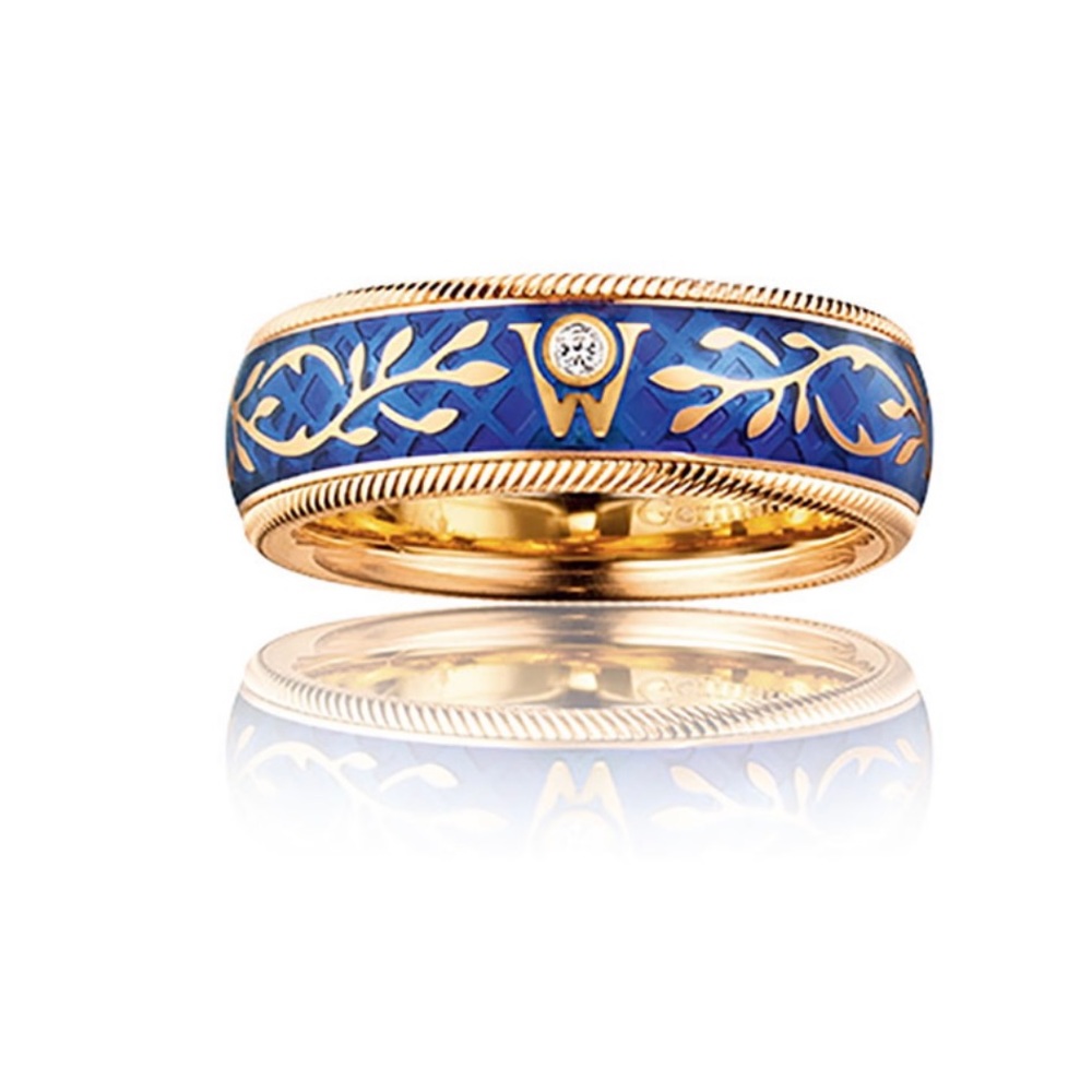 Wellendorff Forget-Me-Not Yellow Gold Blue Ring.